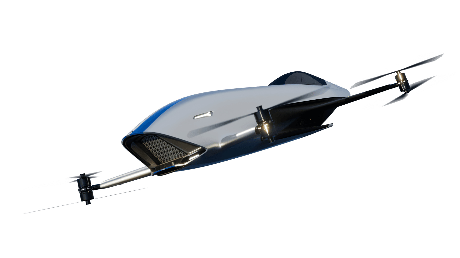 Airspeeder USA race craft in red, white and blue livery